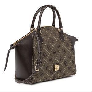 DOONEY & BOURKE NWT Sydney Logo Dome Satchel Color Olive Brown Crossbody NWT